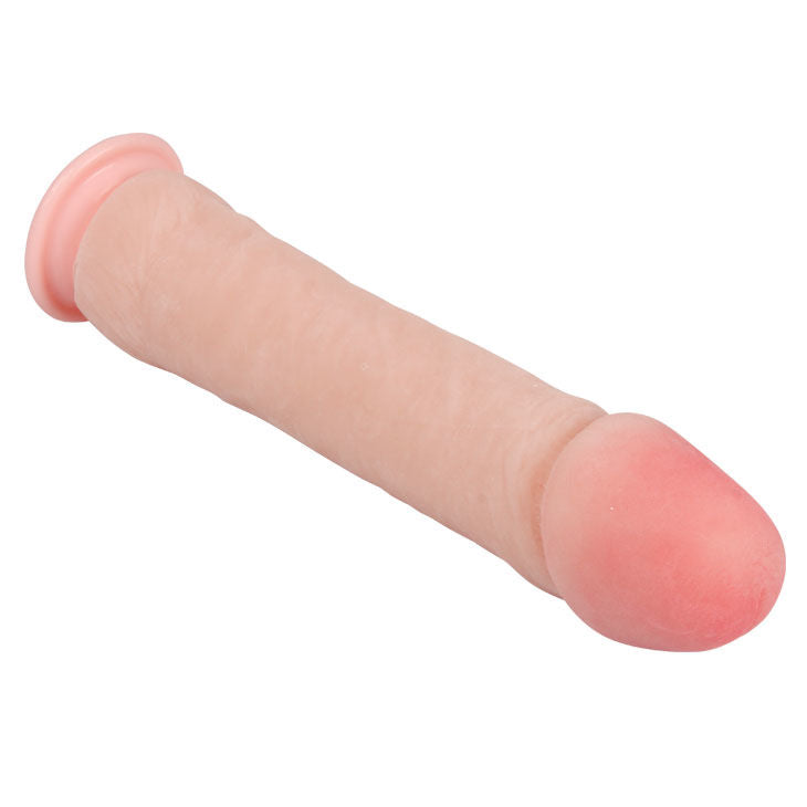 Dildo Realístico BAILE Grande 26 CM com Ventosa, mostrando detalhes de textura e cor de pele.