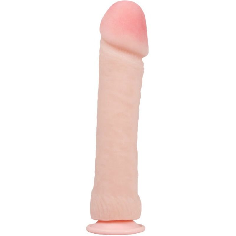 Dildo Realístico BAILE Grande 26 CM com Ventosa, mostrando detalhes de textura e cor de pele.