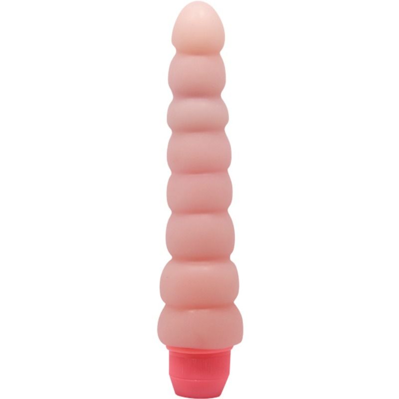 Close-up do Vibrador Anal BAILE Flexi Vibe Sensual Spine 19 cm, mostrando as ondulações e a textura suave.