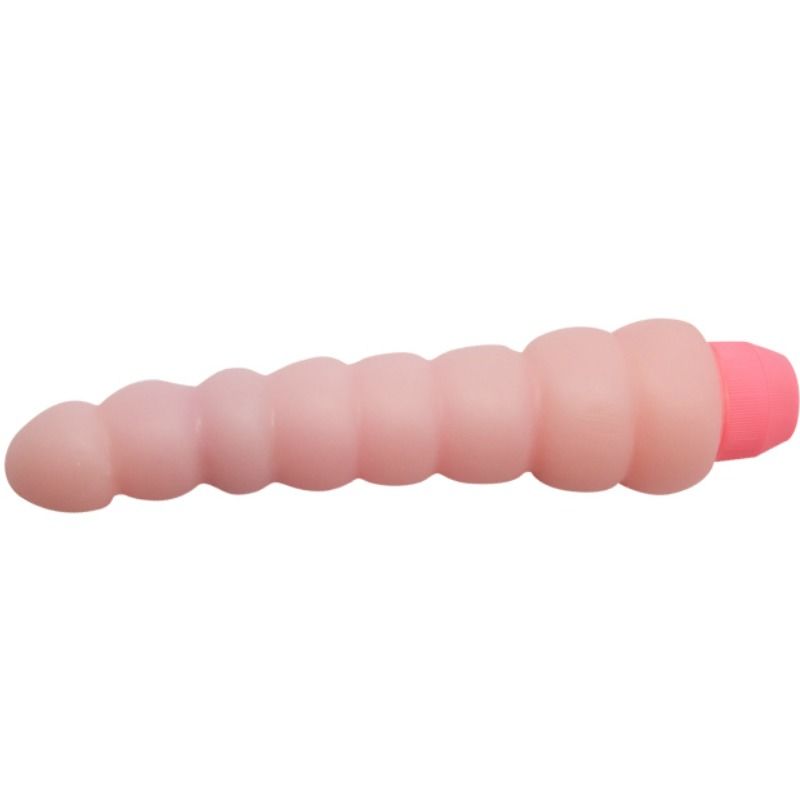 Close-up do Vibrador Anal BAILE Flexi Vibe Sensual Spine 19 cm, mostrando as ondulações e a textura suave.