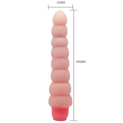 Close-up do Vibrador Anal BAILE Flexi Vibe Sensual Spine 19 cm, mostrando as ondulações e a textura suave.