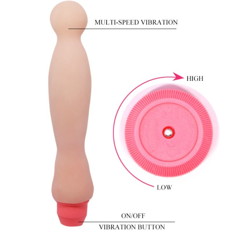Close-up of the BAILE Vibrador de Coluna Sensual Flexi Vibe 22 cm showing its flexible design and texture.