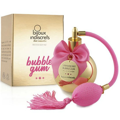 Bijoux Indiscrets Body Mist Goma de Morango 100 ML para momentos íntimos e sensuais.