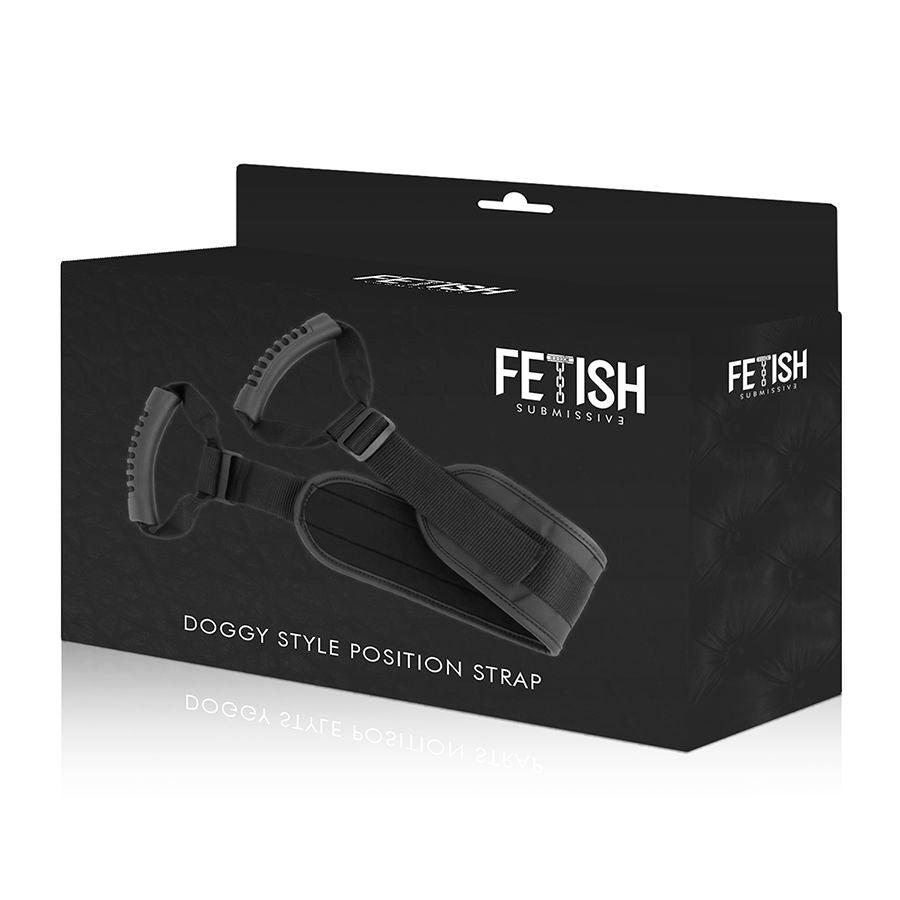 Fetish Submisive Arnês Doggy ajustável em neoprene e couro vegano para BDSM intenso.