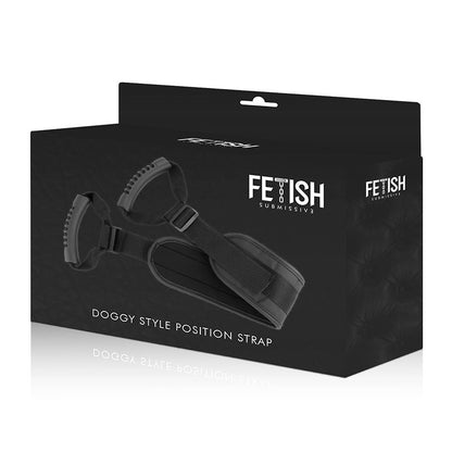 Fetish Submisive Arnês Doggy ajustável em neoprene e couro vegano para BDSM intenso.