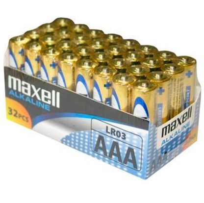 MAXELL Pacote de Baterias AAA LR03 32 Unidades para dispositivos eletrónicos.