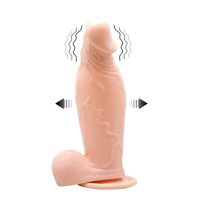 Close-up of the BAILE Dildo Vibrante Inflável Realista com Ventosa showing its texture and features.