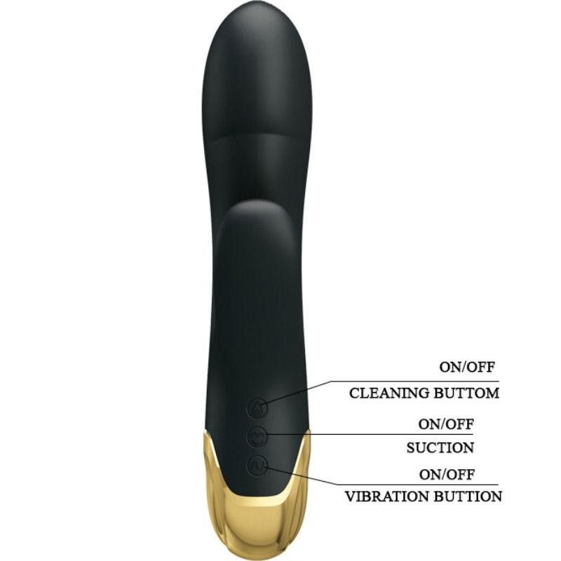 Close-up do PRETTY LOVE Vibrador e Estimulador de Sucção Smart Naughty Play mostrando seu design elegante e textura de silicone.