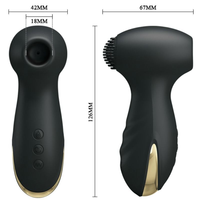 Vibrador e estimulador clitoriano PRETTY LOVE Smart Hammer com funções de vibração e sucção.