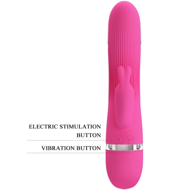 Vibrador Coelho PRETTY LOVE Ingram com eletrochoque e 7 funções de vibração, feito de silicone macio.
