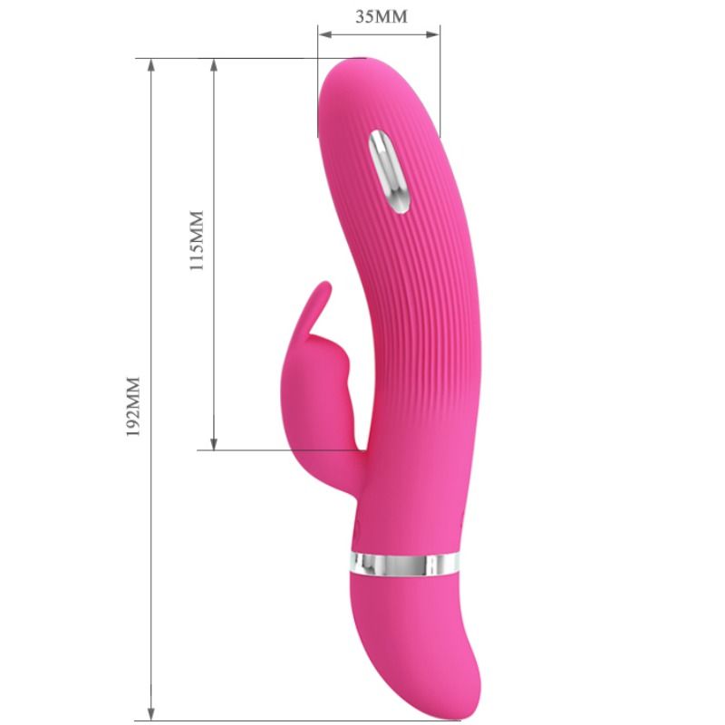 Vibrador Coelho PRETTY LOVE Ingram com eletrochoque e 7 funções de vibração, feito de silicone macio.