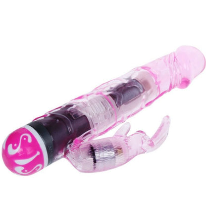 Close-up do Vibrador Coelho BAILE Multivelocidade rosa com 10 modos de vibração.