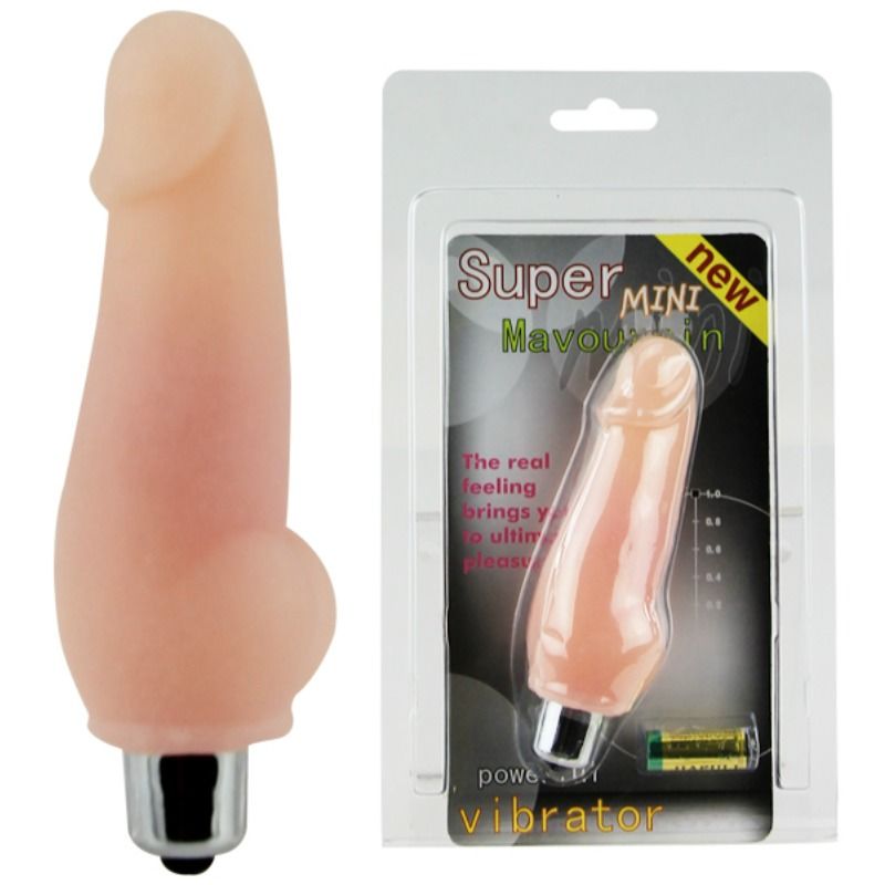Close-up of the BAILE Vibrador Super Mini Mavouvin showing its design and realistic texture.