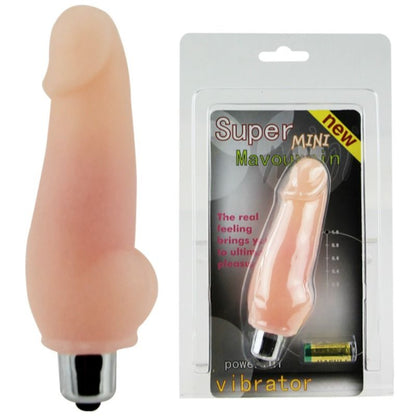 Close-up of the BAILE Vibrador Super Mini Mavouvin showing its design and realistic texture.