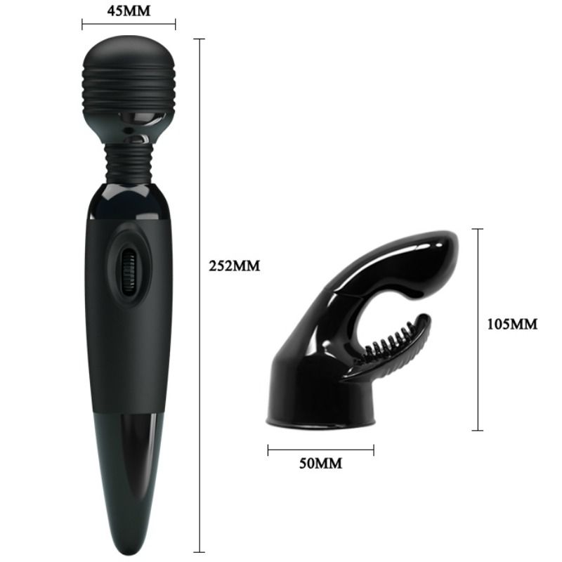 Detalhe do Massageador Wand BAILE com cabeça intercambiável, mostrando o design ergonómico e material de silicone.