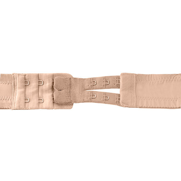Close-up do Extensor de Contorno Flexível BYE-BRA para sutiãs de 2 ganchos, cores branco, preto e bege.