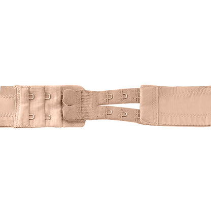 Close-up do Extensor de Contorno Flexível BYE-BRA para sutiãs de 2 ganchos, cores branco, preto e bege.