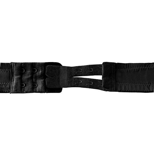 Close-up do Extensor de Contorno Flexível BYE-BRA para sutiãs de 2 ganchos, cores branco, preto e bege.