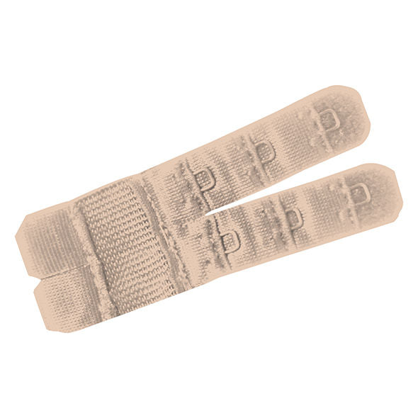Close-up do Extensor de Contorno Flexível BYE-BRA para sutiãs de 2 ganchos, cores branco, preto e bege.