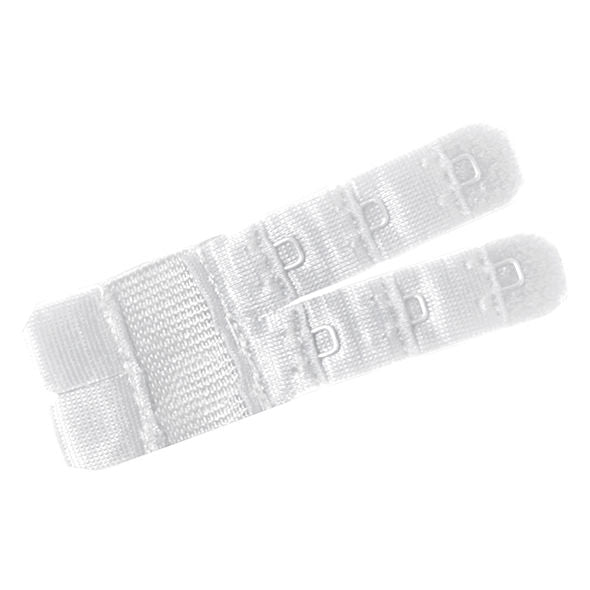 Close-up do Extensor de Contorno Flexível BYE-BRA para sutiãs de 2 ganchos, cores branco, preto e bege.