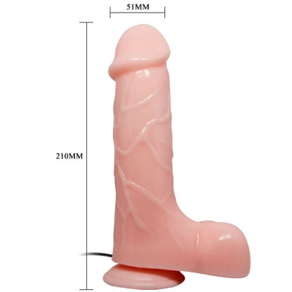Vibrador Realista BAILE Barbara 21cm com textura veiada e ventosa.