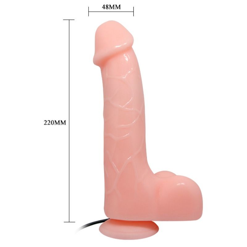 Vibrador realista BAILE Barbara 22cm com ventosa e vibração multi-velocidade