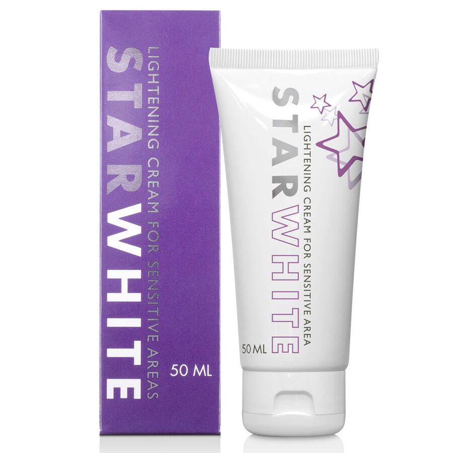 COBECO Creme Clareador Star White 50ml para Zonas Íntimas, com embalagem e detalhes do produto.