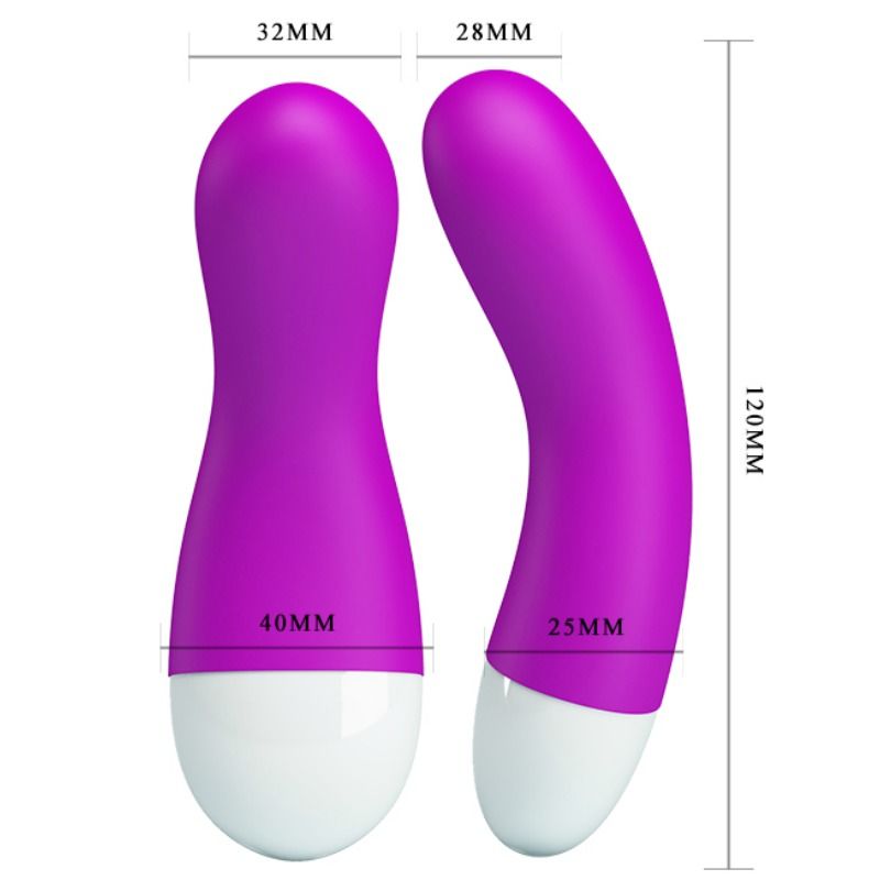 Vibrador PRETTY LOVE Ian G-Spot de silicone com design ergonómico e 30 velocidades.