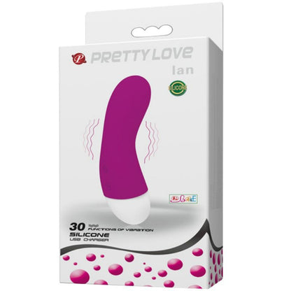 Vibrador PRETTY LOVE Ian G-Spot de silicone com design ergonómico e 30 velocidades.