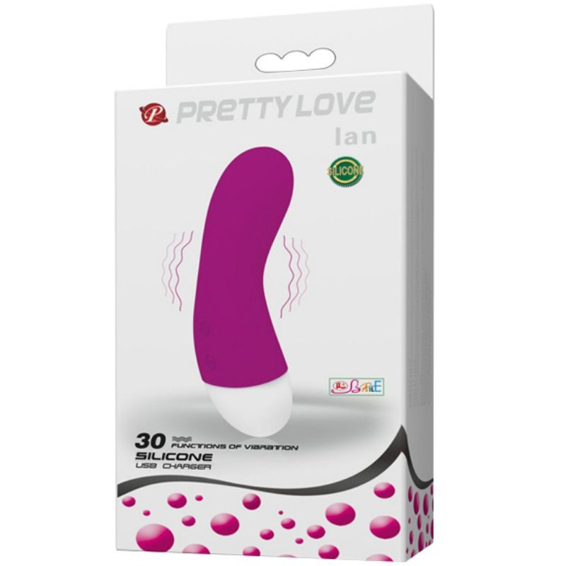 Vibrador PRETTY LOVE Ian G-Spot de silicone com design ergonómico e 30 velocidades.