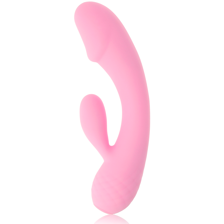 Close-up of the PRETTY LOVE Vibrador Ron Coelho, highlighting its silicone texture and flexible rabbit ear design.