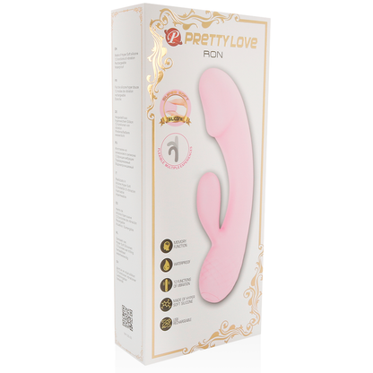 Close-up of the PRETTY LOVE Vibrador Ron Coelho, highlighting its silicone texture and flexible rabbit ear design.