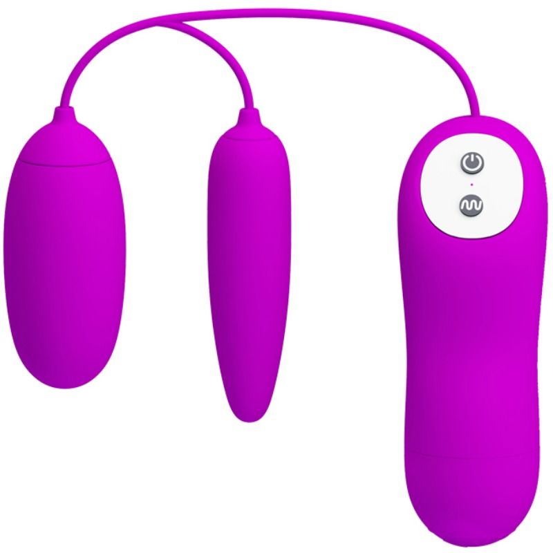 PRETTY LOVE Ovo Vibratório Duplo Irma com 12 funções de vibração, em silicone, recarregável por USB.