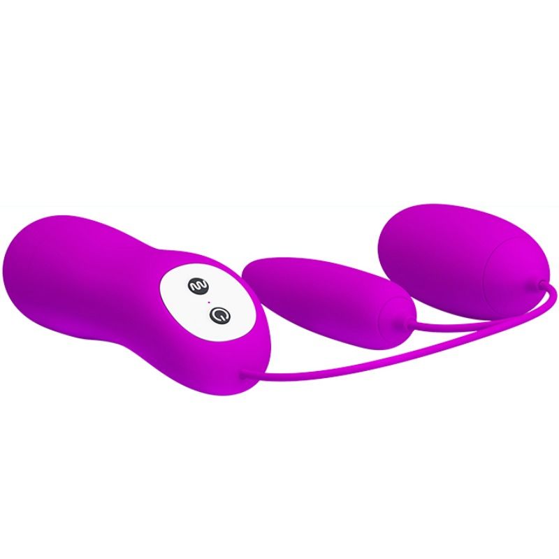 PRETTY LOVE Ovo Vibratório Duplo Irma com 12 funções de vibração, em silicone, recarregável por USB.