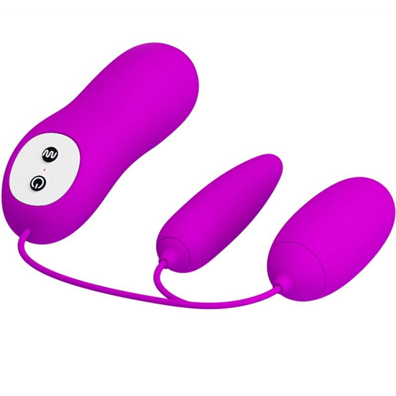 PRETTY LOVE Ovo Vibratório Duplo Irma com 12 funções de vibração, em silicone, recarregável por USB.