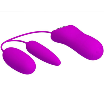 PRETTY LOVE Ovo Vibratório Duplo Irma com 12 funções de vibração, em silicone, recarregável por USB.