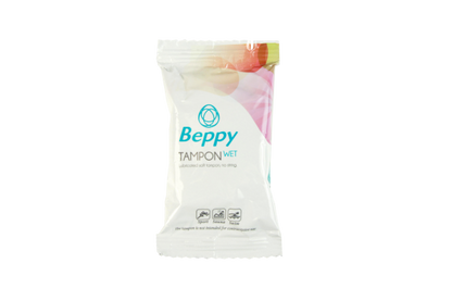 Embalagem dos tampões BEPPY Soft Comfort Wet 2UNITS para higiene menstrual discreta.