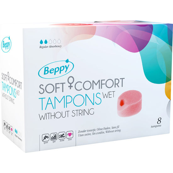 Tampões Beppy Soft Comfort Wet para máxima proteção e discrição