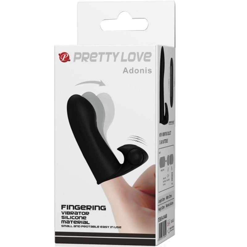 Close-up do PRETTY LOVE Dedal Estimulador Adonis em silicone, destacando seu design compacto e textura.