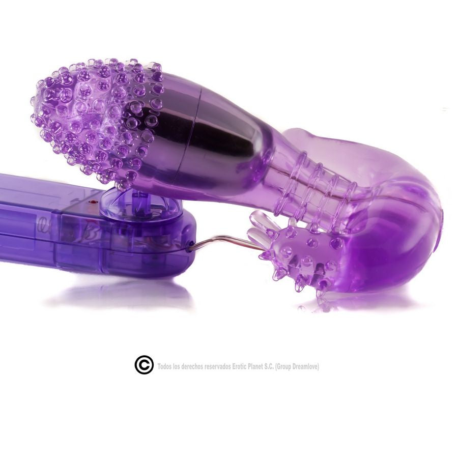 Close-up of the BAILE Vibrador Multiestímulos Ripple Lilac showing its design and features.