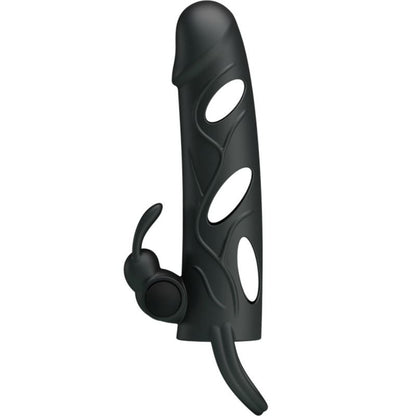 Close-up of the PRETTY LOVE Capa de Silicone Vibratória 14 CM showing its texture and features for enhanced pleasure.