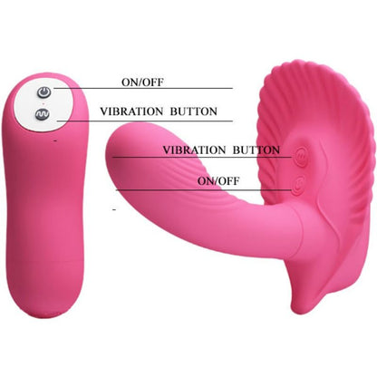 Vibrador Pretty Love Shell com Controle Remoto, em silicone macio, para estimulação do ponto G.