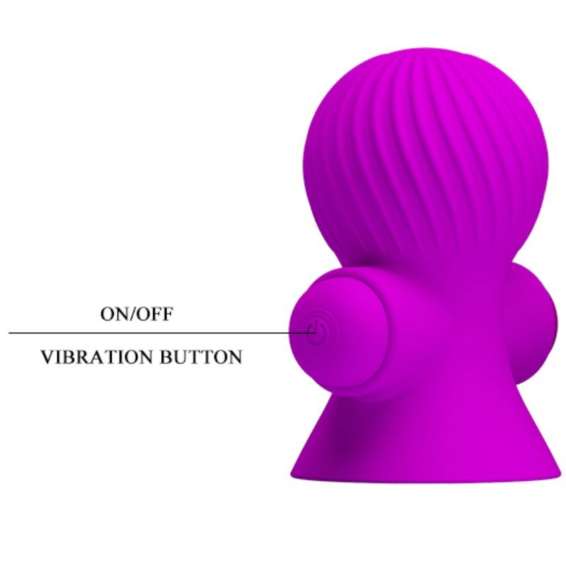 Close-up dos Estimuladores de Mamilo Vibratórios PRETTY LOVE, mostrando o design ergonómico e o material de silicone.