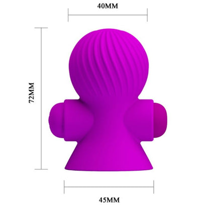 Close-up dos Estimuladores de Mamilo Vibratórios PRETTY LOVE, mostrando o design ergonómico e o material de silicone.
