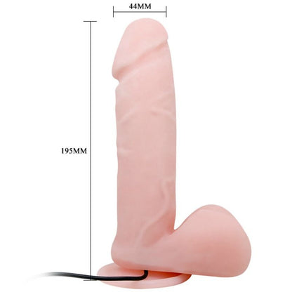 Close-up do Dildo Realístico Baile Oliver com Vibração, mostrando sua textura e características.