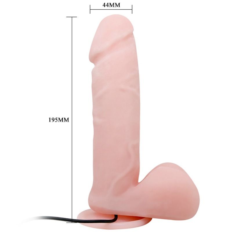 Close-up do Dildo Realístico Baile Oliver com Vibração, mostrando sua textura e características.