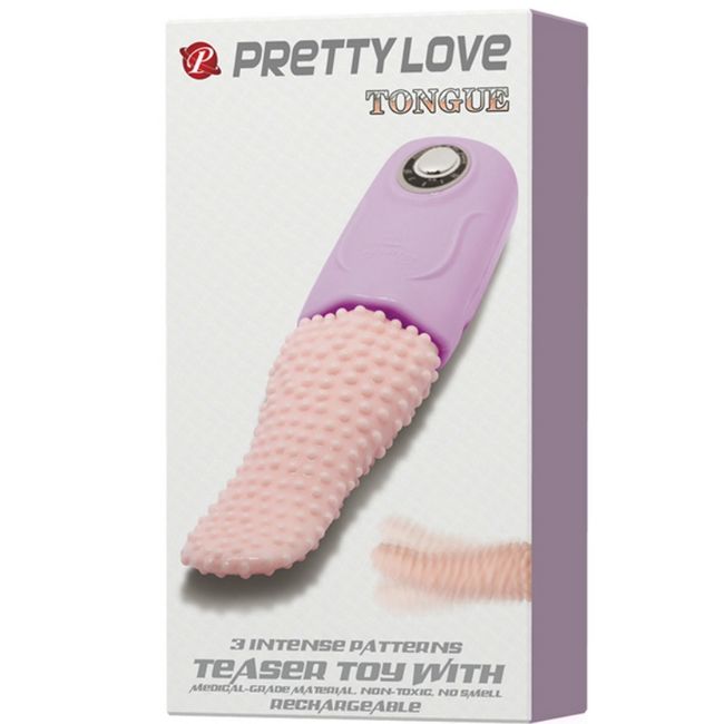 Vibrador Estimulador de Língua PRETTY LOVE com rotação inteligente e design ergonómico.