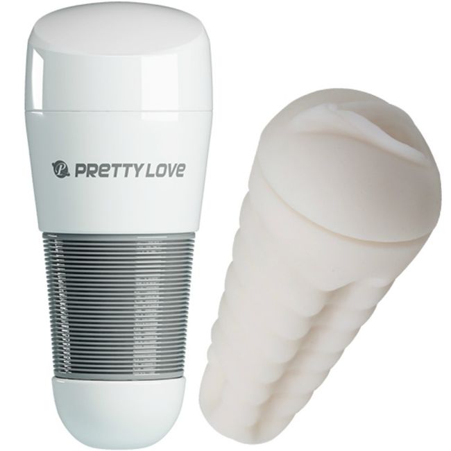 Imagem do Masturbador Masculino PRETTY LOVE Kitty White com design de vagina realista.
