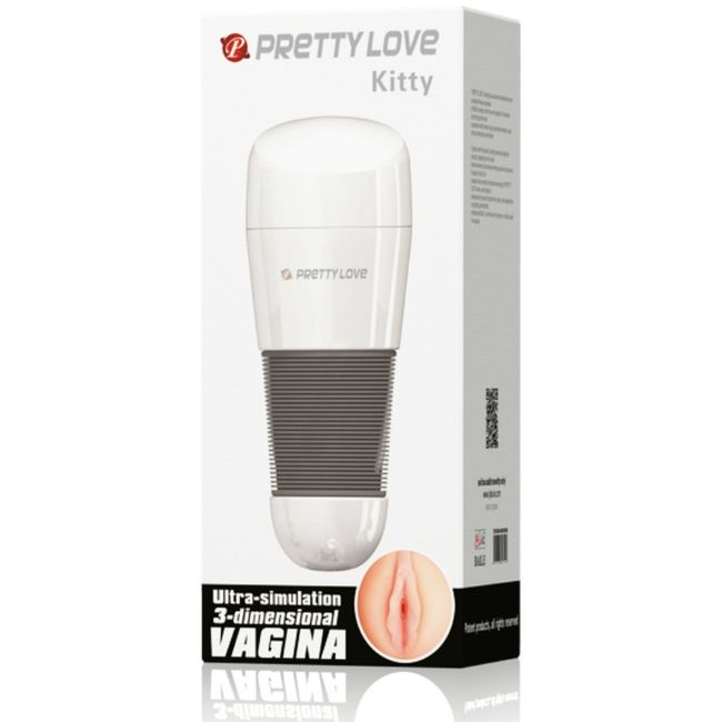 Imagem do Masturbador Masculino PRETTY LOVE Kitty White com design de vagina realista.