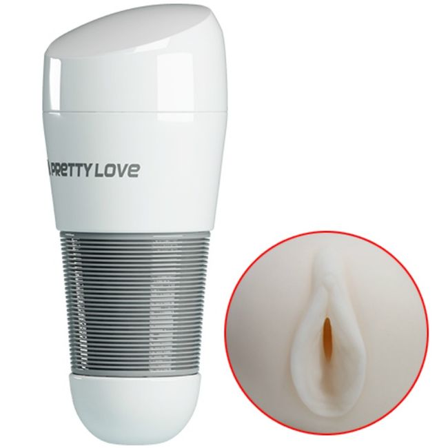 Imagem do Masturbador Masculino PRETTY LOVE Kitty White com design de vagina realista.